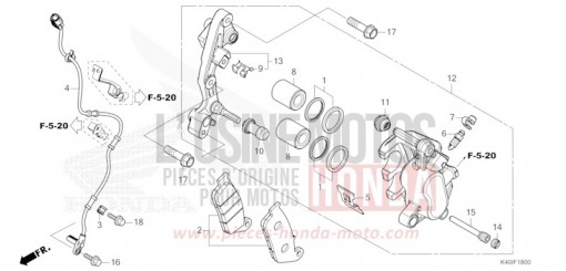 ETRIER DE FREIN AVANT NSS125ADM de 2021